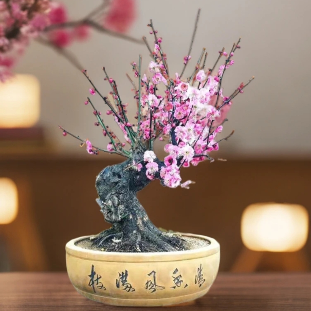 品种梅花老桩盆景红梅绿梅宫粉玉蝶龙游梅美人梅直播间一物一拍