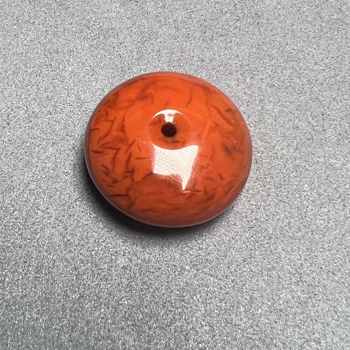 瓦西南红玛瑙火焰纹平安扣吊坠红润满肉27.5mm