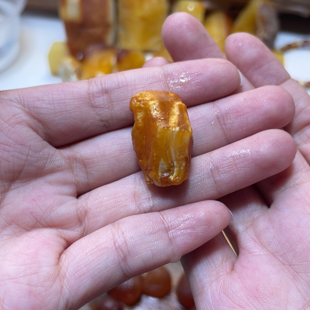 定制琥珀豆*虎天然原矿