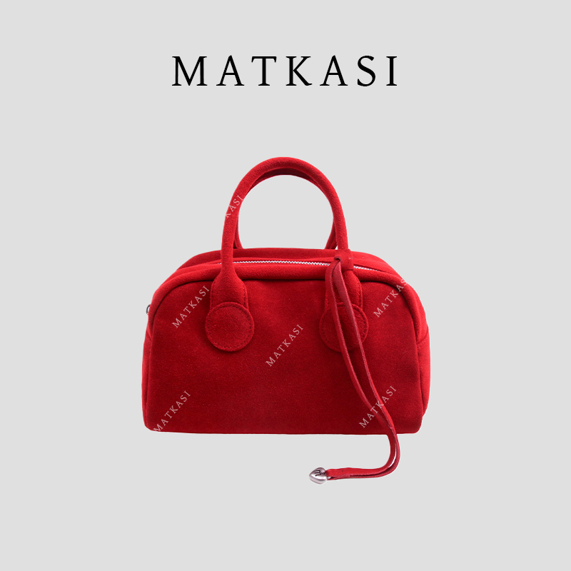 MATKASI 简约风设计感轻奢百搭通勤气质净版纯色麂皮绒包包女