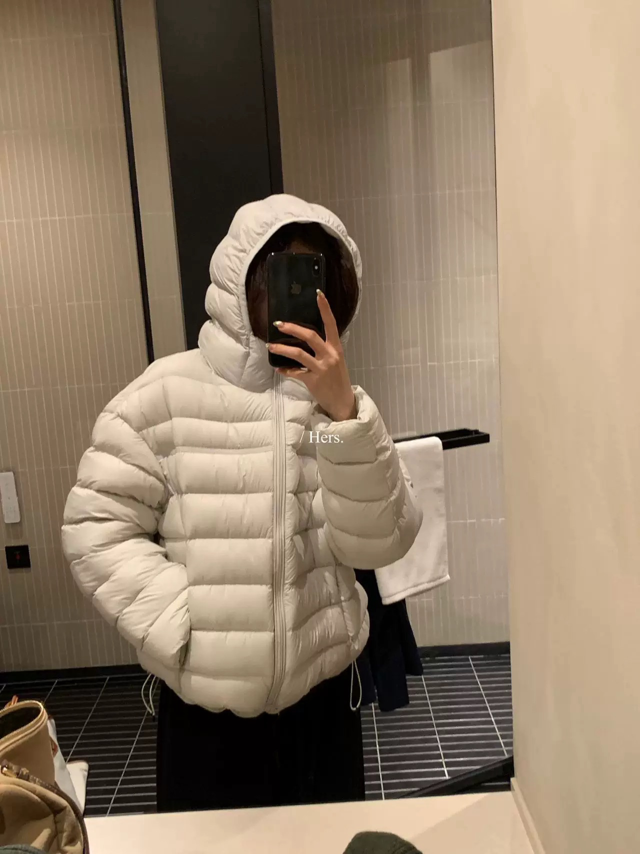 灰灰呀！自留2件 太好穿！韩代落肩龟背设计感保暖连帽羽绒服