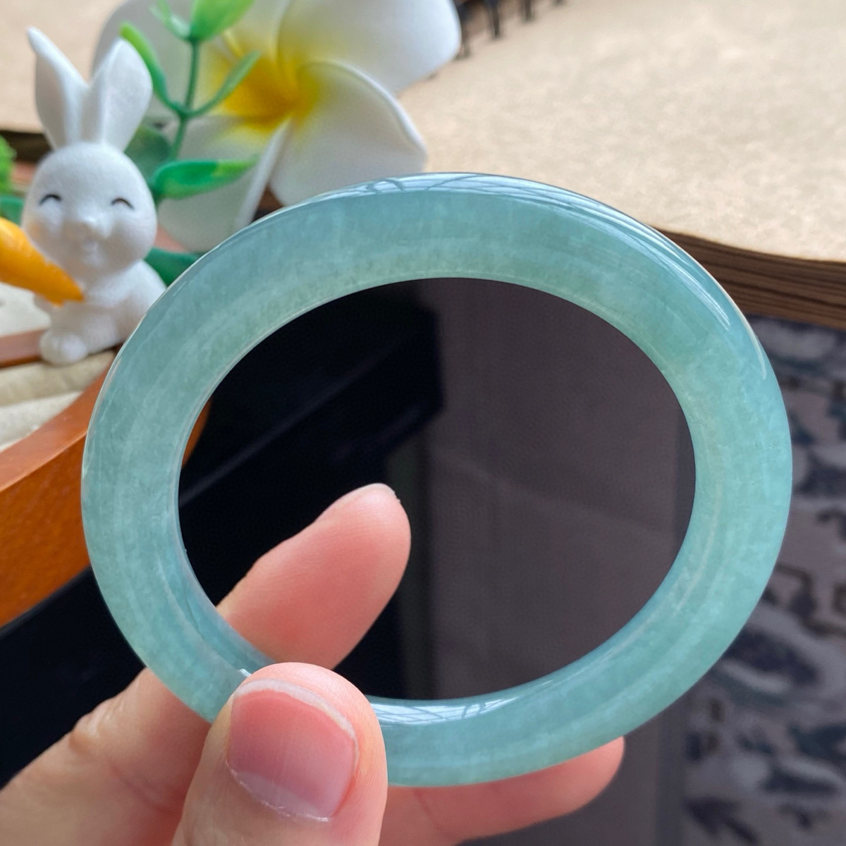 3.27批2341号翡翠手镯52.2-9.1！冰油青镯！油青色既清新灵动！