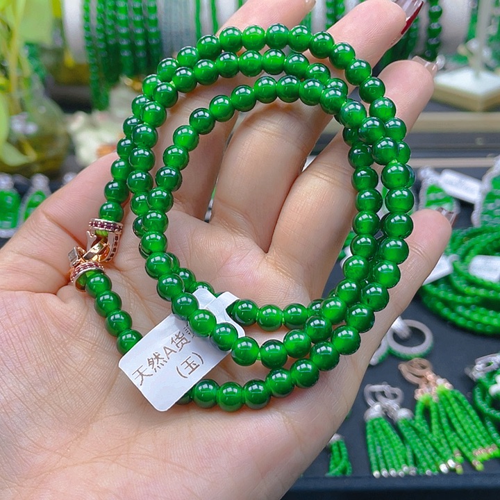 翡翠颈饰未镶嵌皮**圆珠项链6