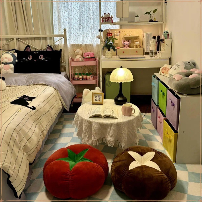 ins番茄西红柿地毯懒人坐垫加厚屁垫女士久坐神器坐垫榻榻米靠垫