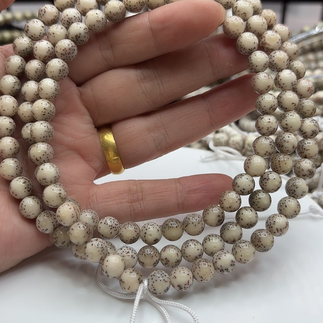 星月菩提手串8龙蛋果冻大留白