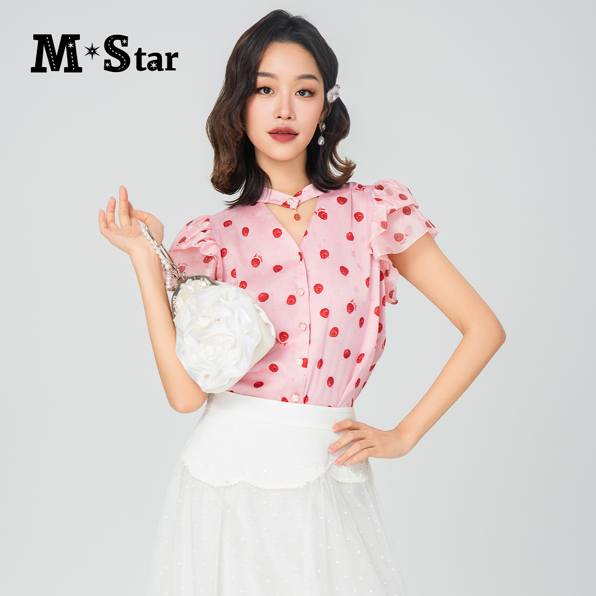 【蜜思仝】M-Star法式波点印花小衫上衣设计感SFBS122821