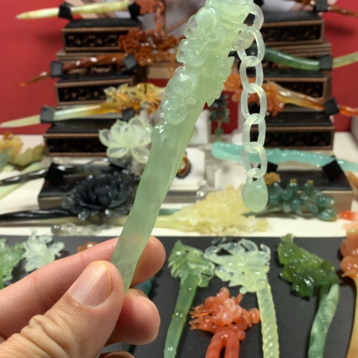 蛇纹石玉未镶嵌发簪