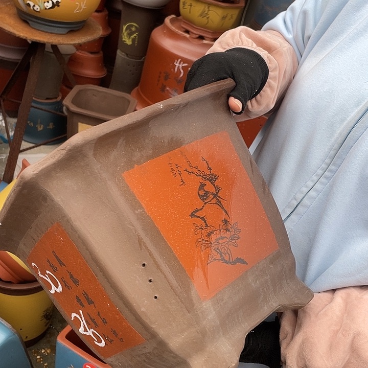 31红切角四方花盆紫砂花盆