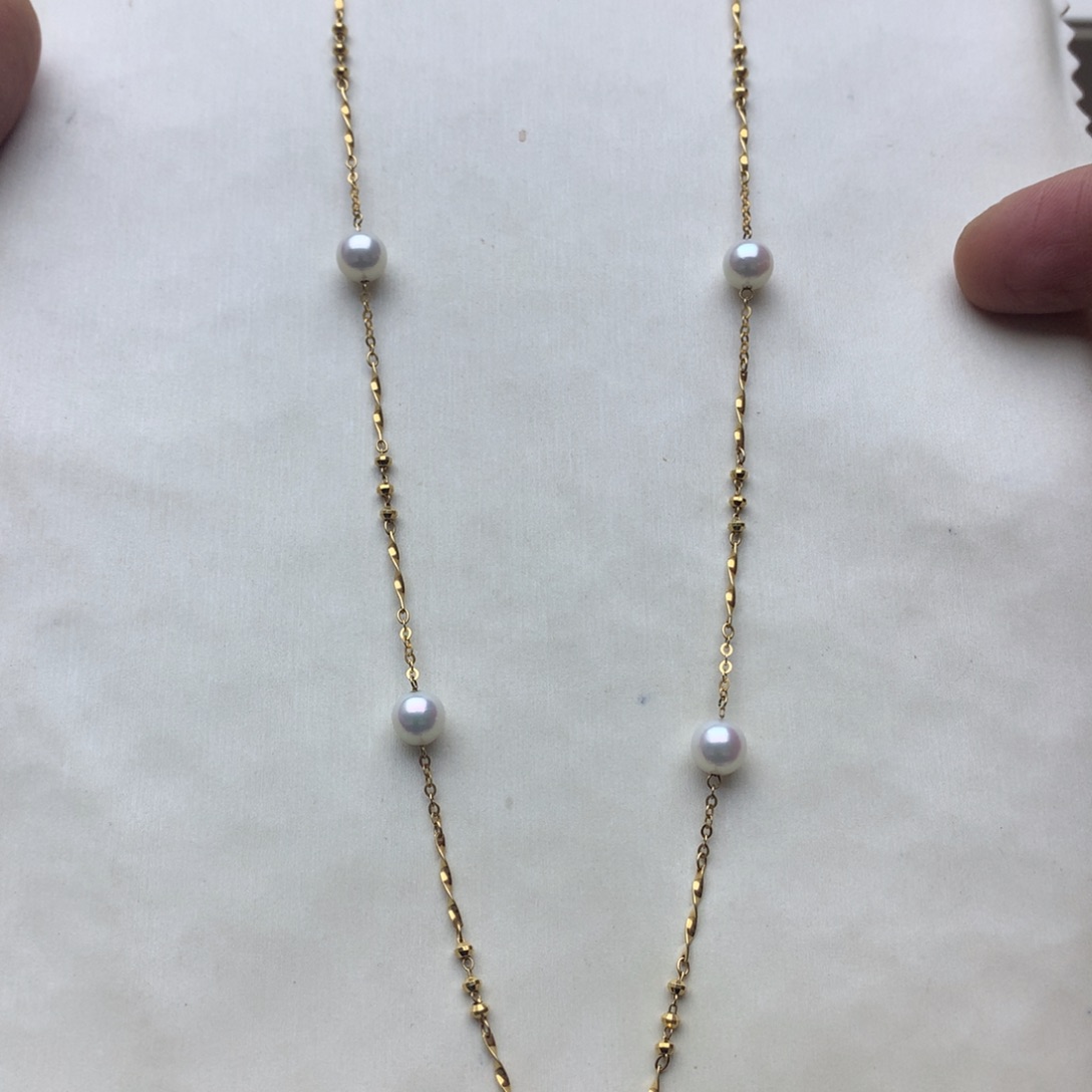 海水珍珠耳饰18K金镶嵌Akoya七珠满天星