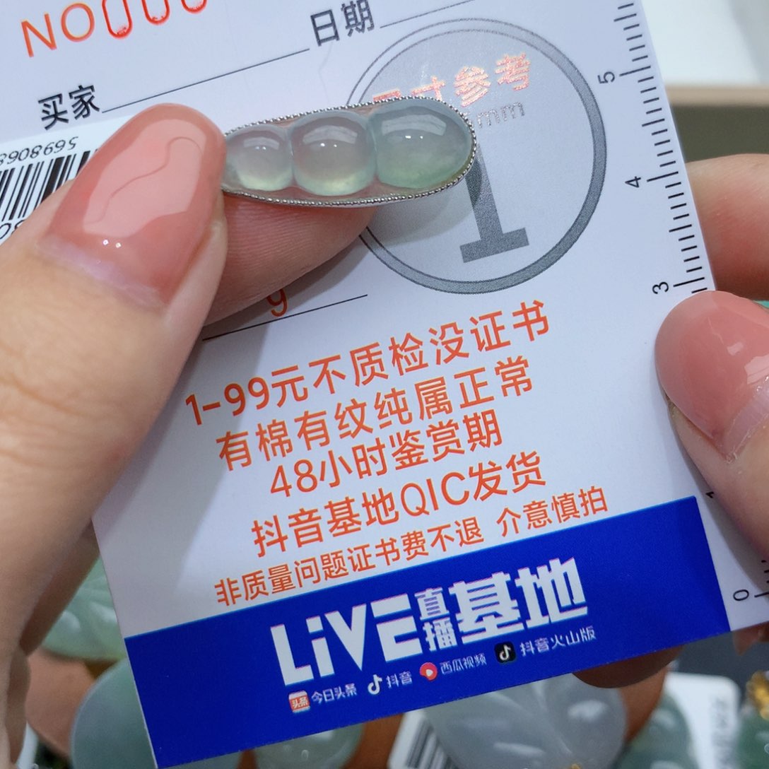 翡翠颈饰18K金镶嵌豆子66