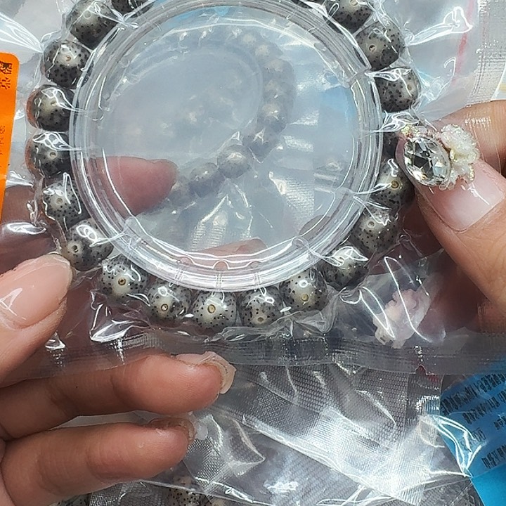 星月菩提手串640殿堂黑灰星月菩提10桶单圈