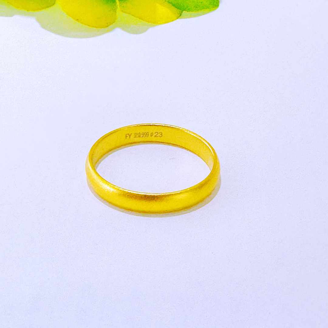 【富远黄金】足金古法泥鳅背指圈戒指卡4 FYJZA000-1