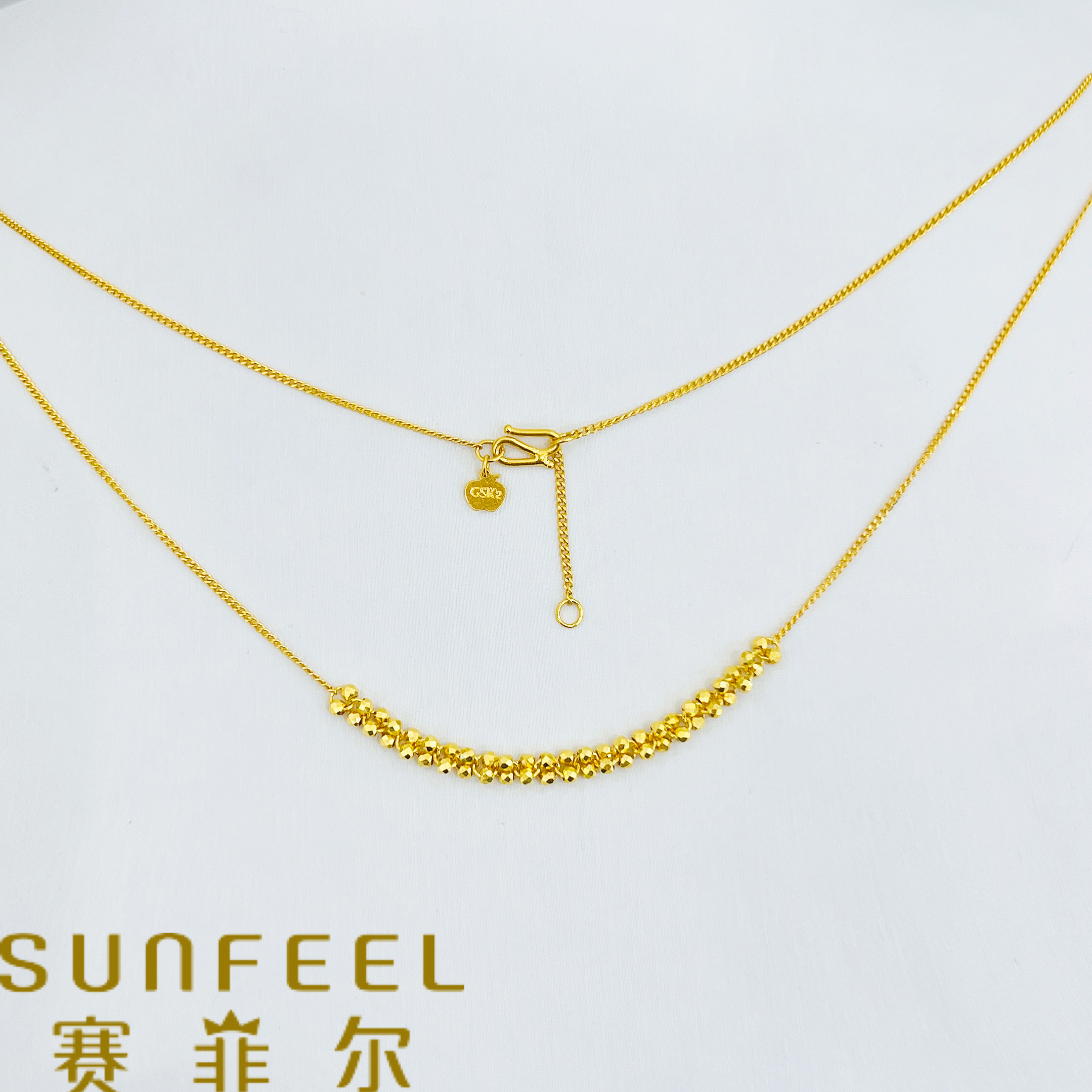 【元旦好物推荐】赛菲尔万足®足金蕾丝蹦迪珠珠时尚洋气黄金项链