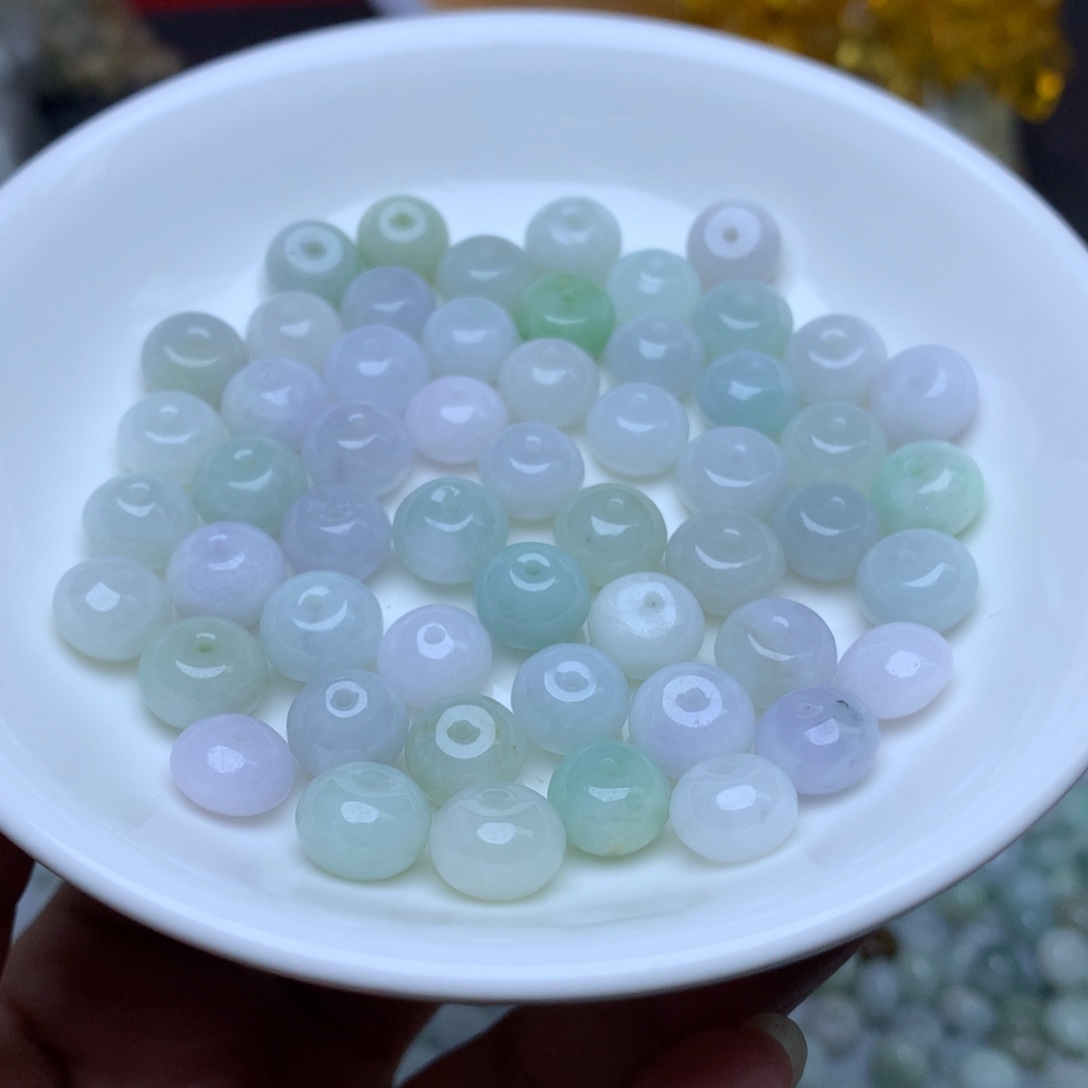 【闪购商品】翡翠手链未镶嵌卡6乘9冰鼓珠30个