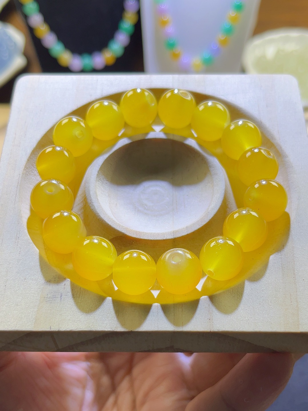 F正品12.5MM缅A老坑种黄色珠串多样性发一（Y125)