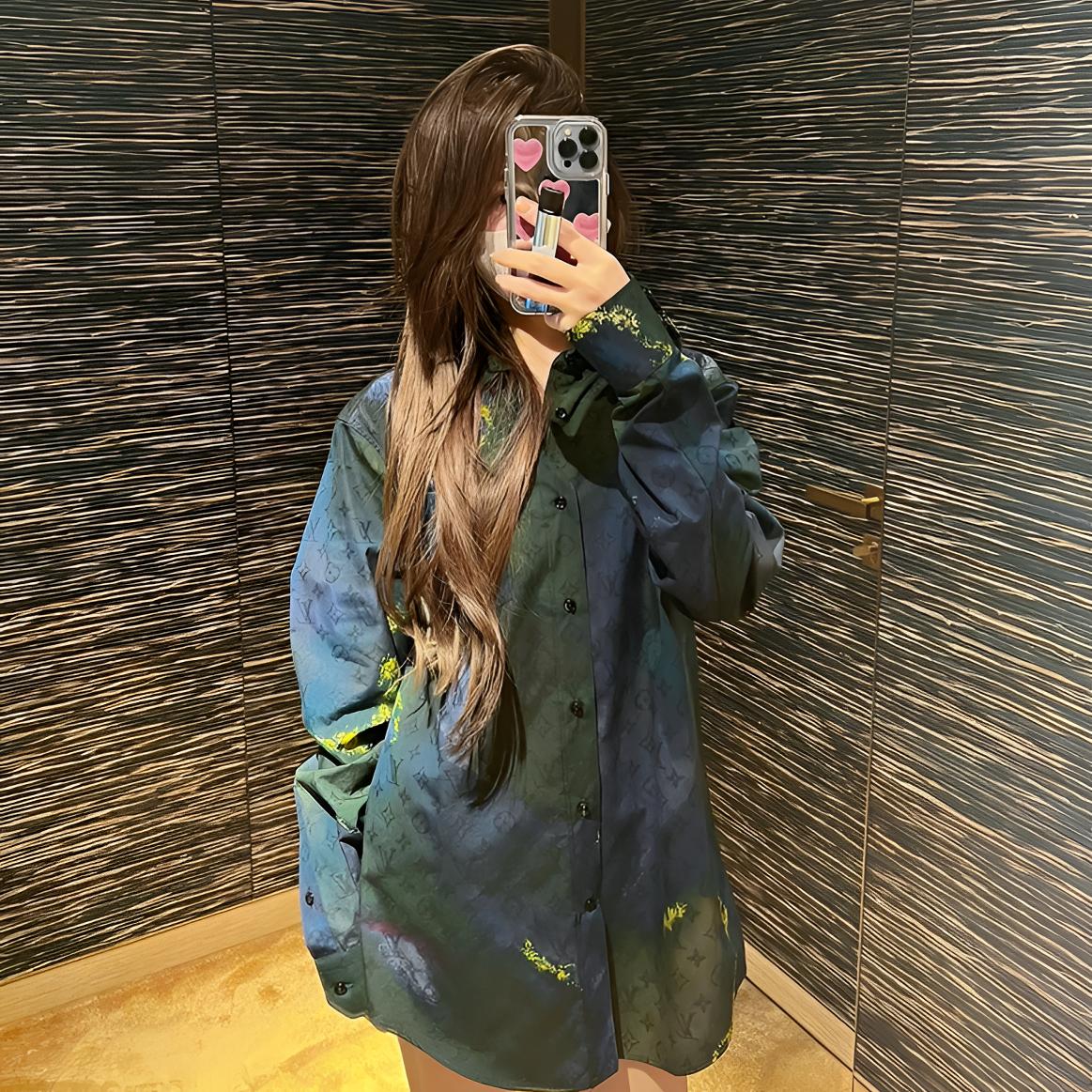 未使用 LouisVuitton/路易威登 2507287/S码/扎染暗纹满印衬衫