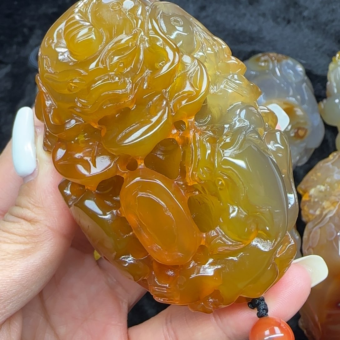 玛瑙/玉髓合金手把件