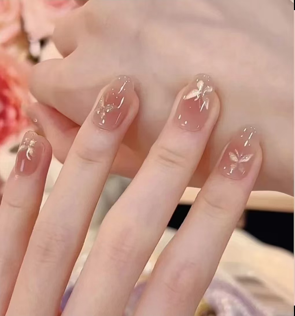 【起飞啦】纯手工穿戴美甲高级感纯欲显白可拆卸穿戴式美甲