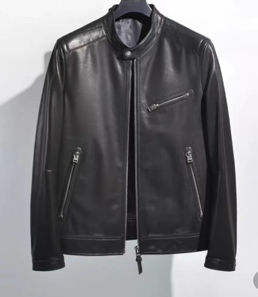 男士耐磨机车皮衣加绒短款韩版黑色四季通用棒球领