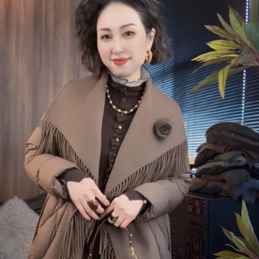 【暖冬织梦】秋冬白鸭绒气质保暖羽绒服