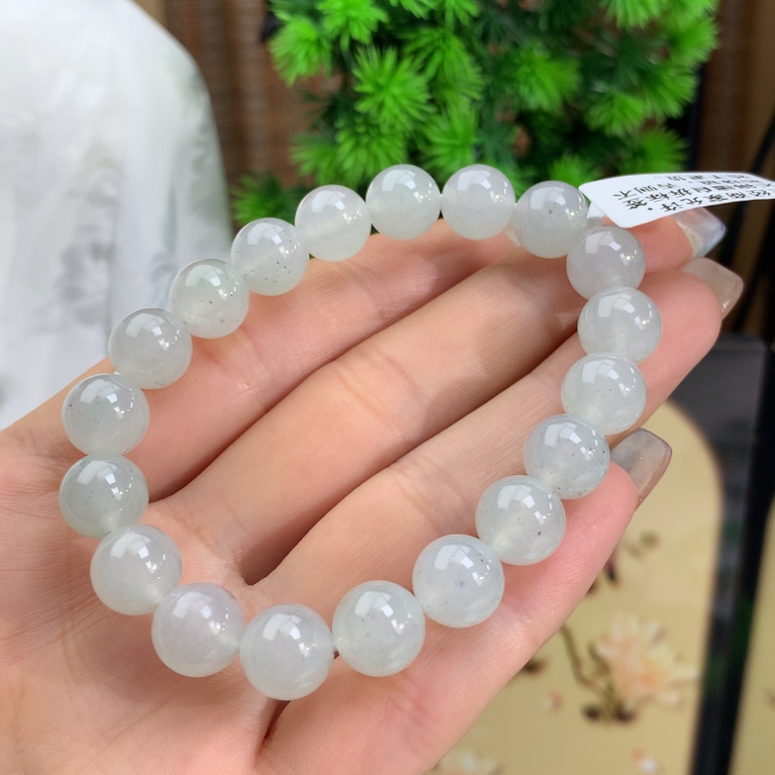 翡翠手链未镶嵌冰胶晴底洒乌鸡手链卡10m m