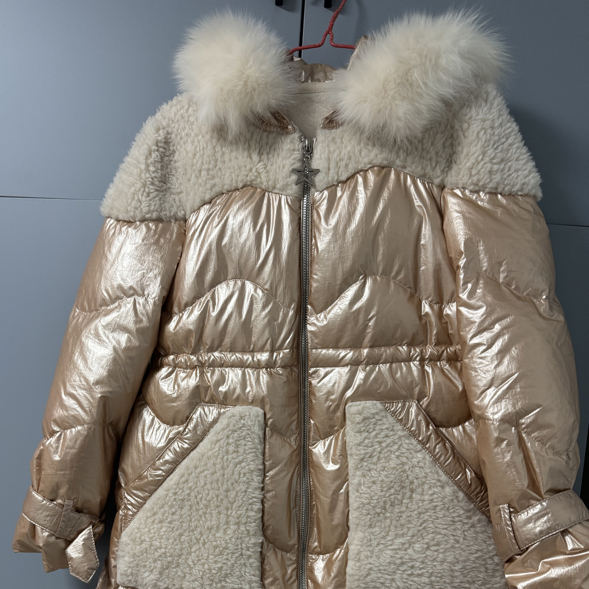 连帽长袖拉链长款见外包装加厚过膝显瘦韩版