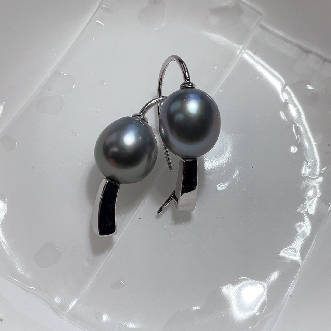 海水珍珠耳饰银S925镶嵌