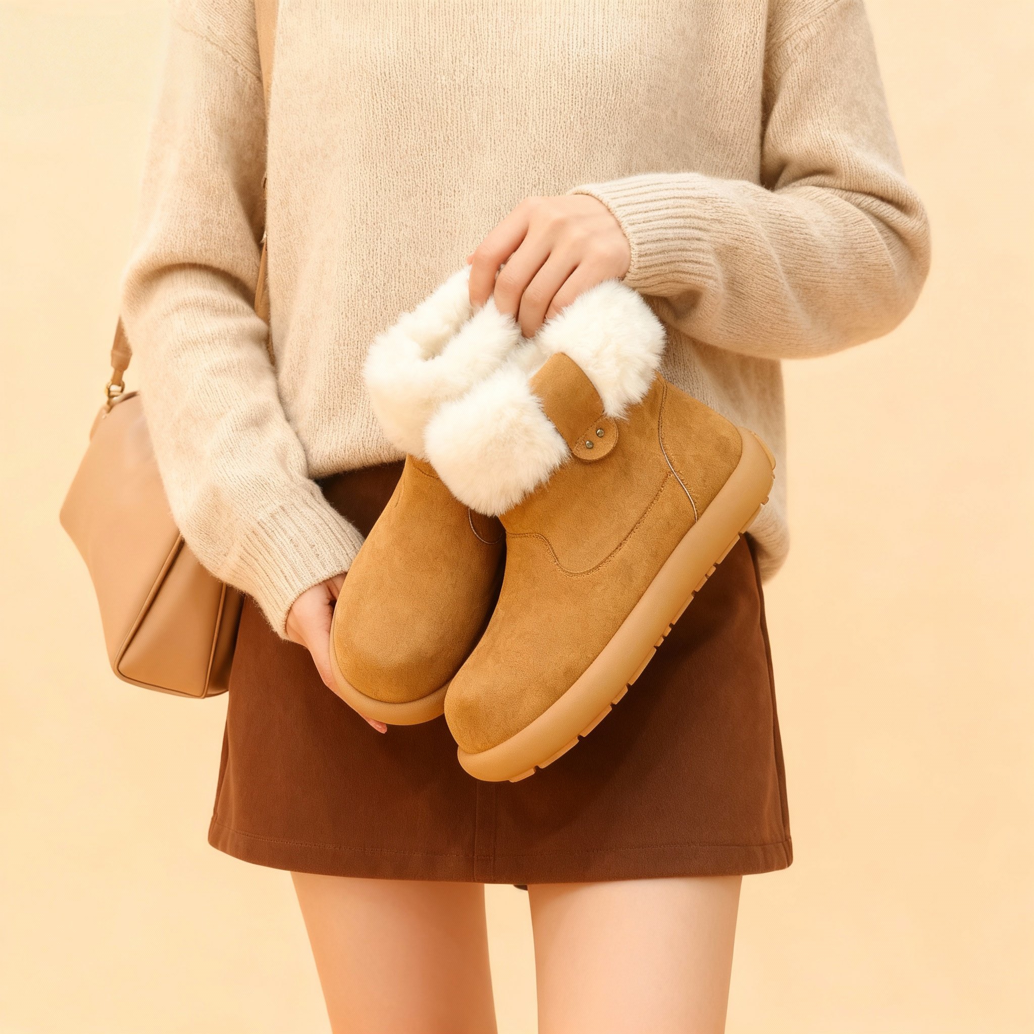 保暖冬季仙女风成人时尚雪地靴加厚厚底女鞋