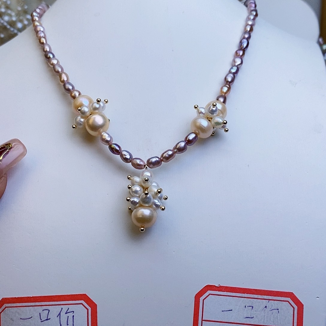 淡水珍珠颈饰银S925镶嵌