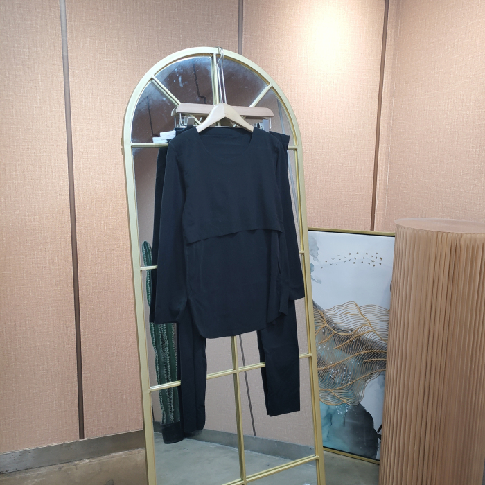 FD23孕妇黑色德绒哺乳秋衣套装L90-130XL140XXL160