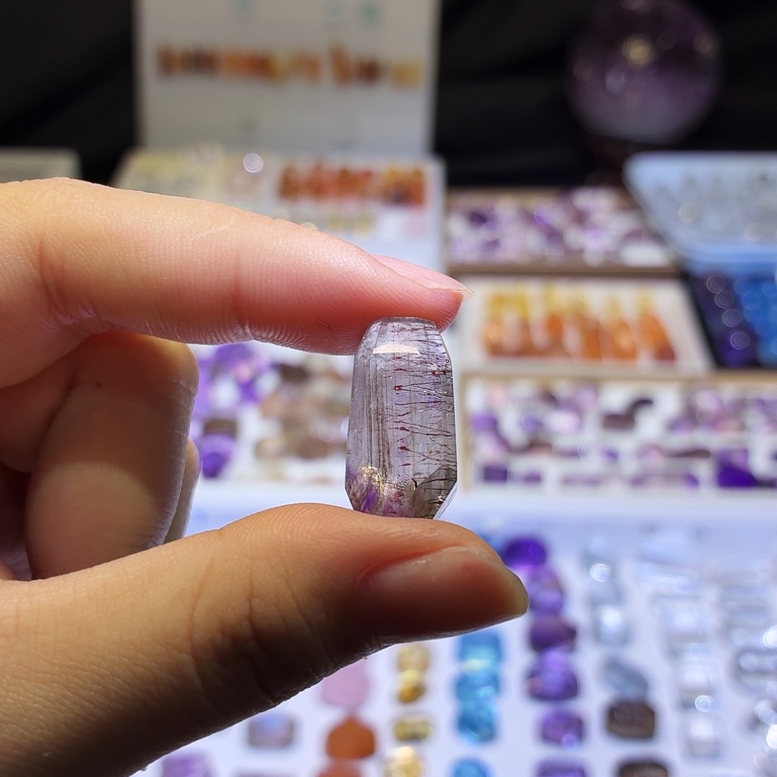 水晶未镶嵌吊坠(不含链)紫超七 随形 打孔定制不退换
