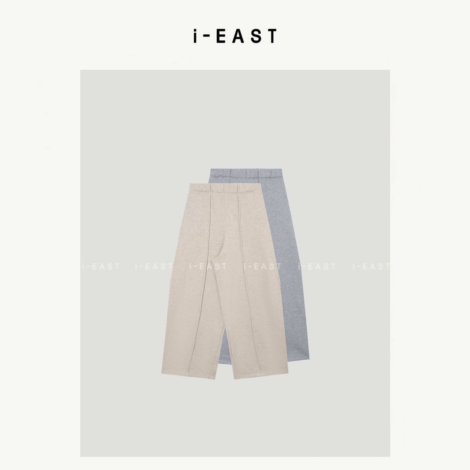 i-EAST 质感特调~慵懒极简时尚松紧腰百搭休闲裤-5D K25426