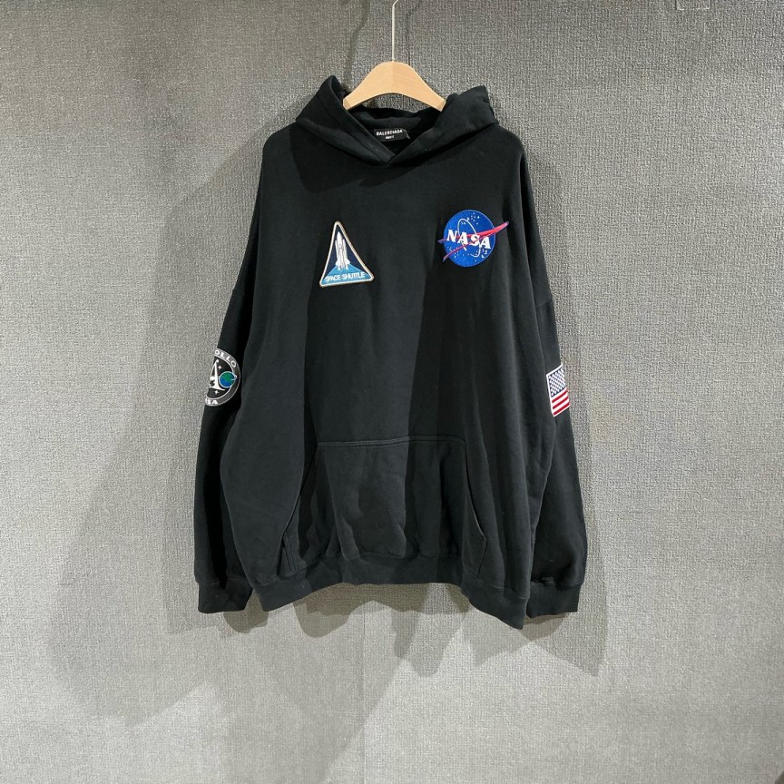 99新 Balenciaga/巴黎世家 （pm）NASA帽衫卫衣 xs码/9701