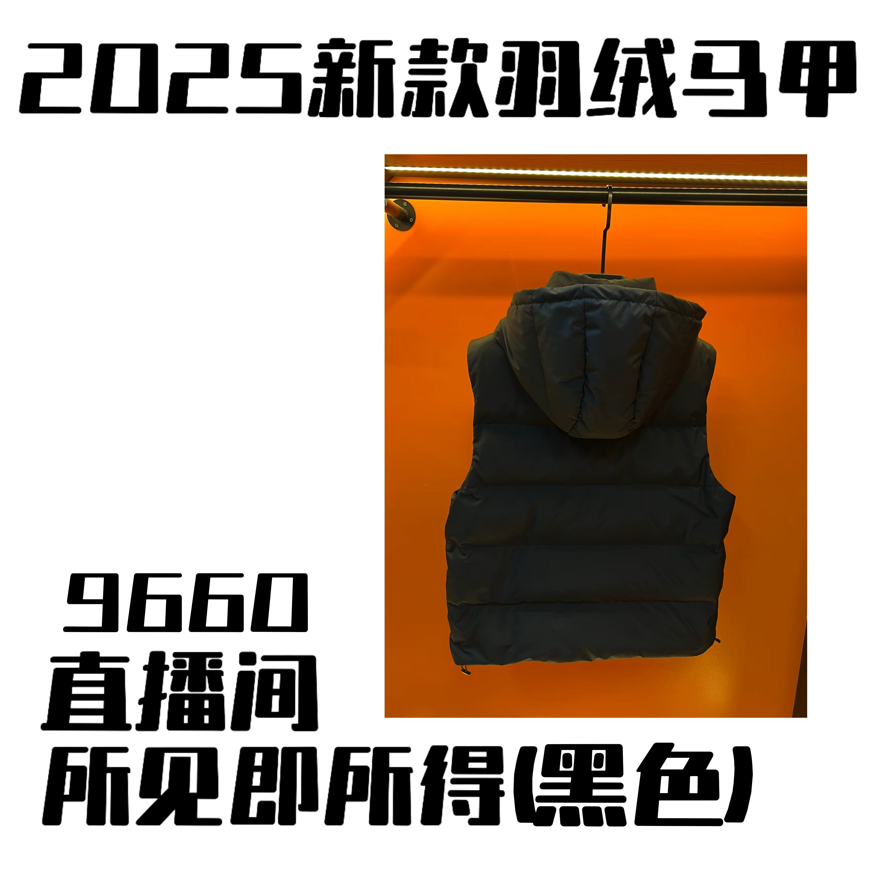 【菜心专属】9660-9659秋冬新款羽绒马甲男女同款时尚百搭潮流