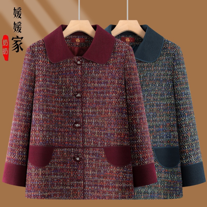 中老年人秋装上衣妈妈新款外套中老年春秋60老太太奶奶洋气衣服女