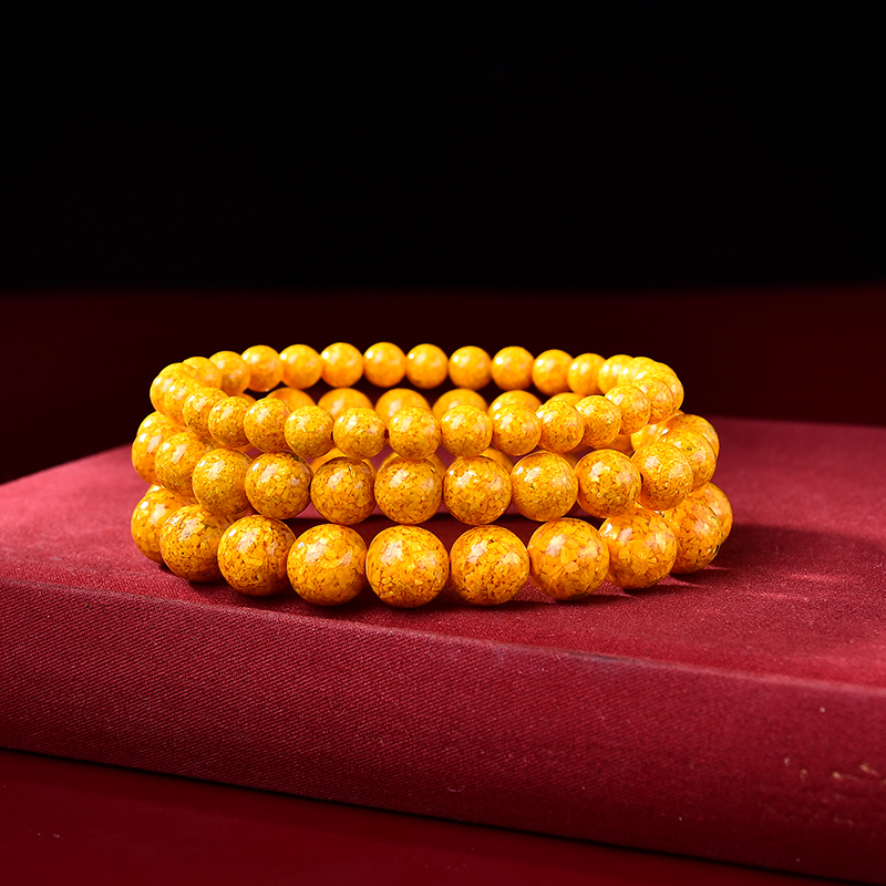 天然辰砂辰砂素圈正品雄黄手串6mm8mm10mm