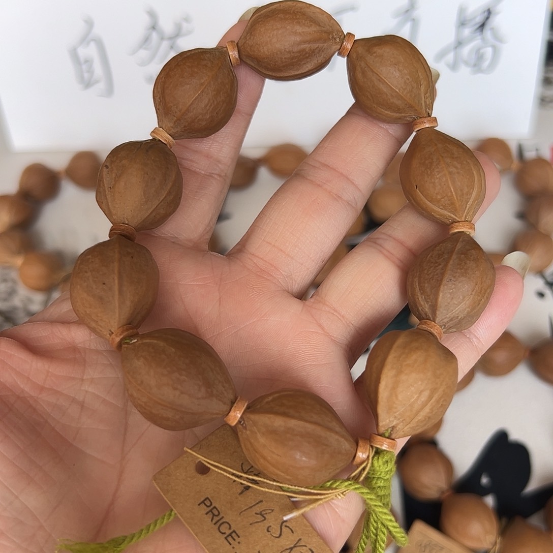 橄榄核手串19.5×26梅林铁核百年老树核素串文玩手串
