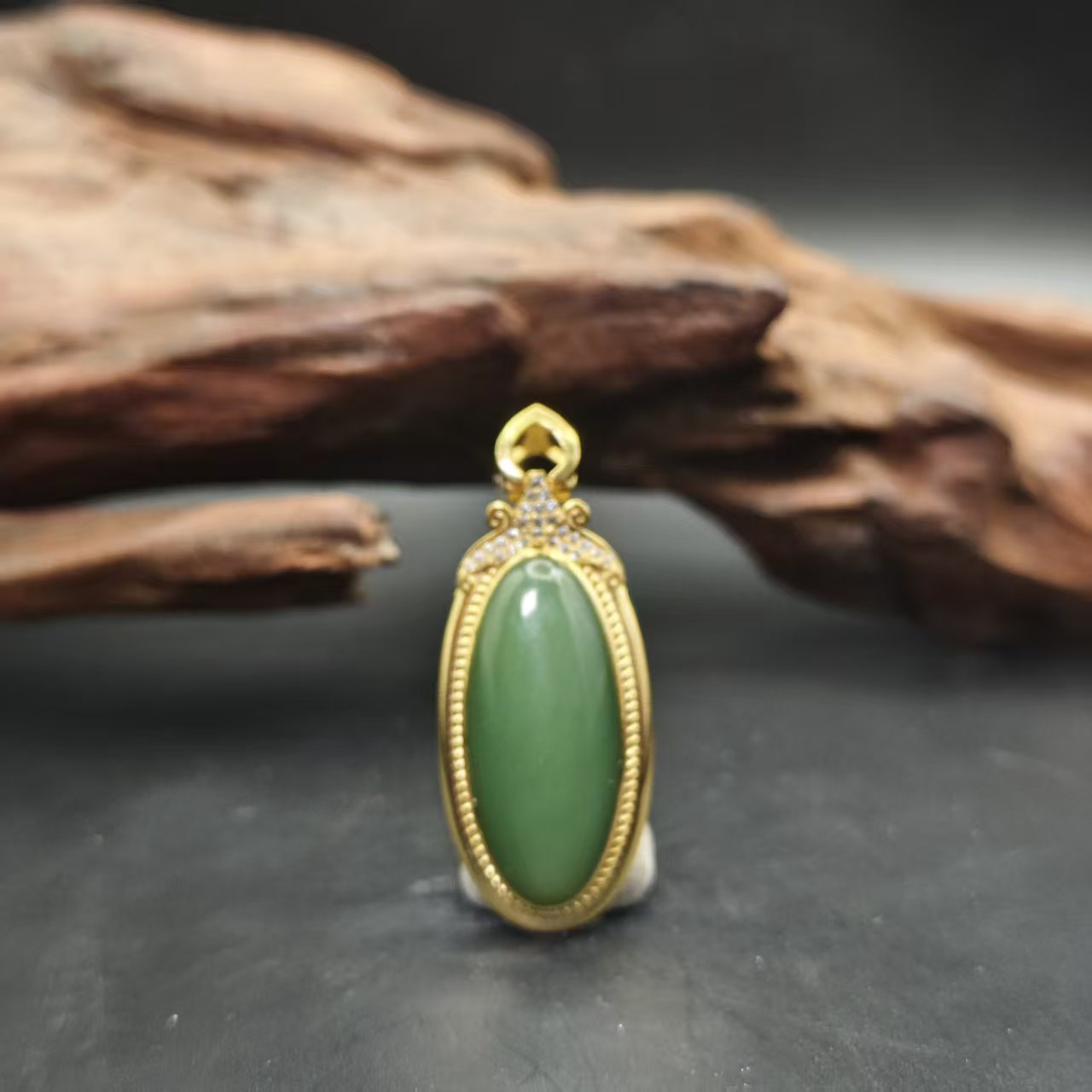 S和田玉碧玉镶嵌吊坠1020