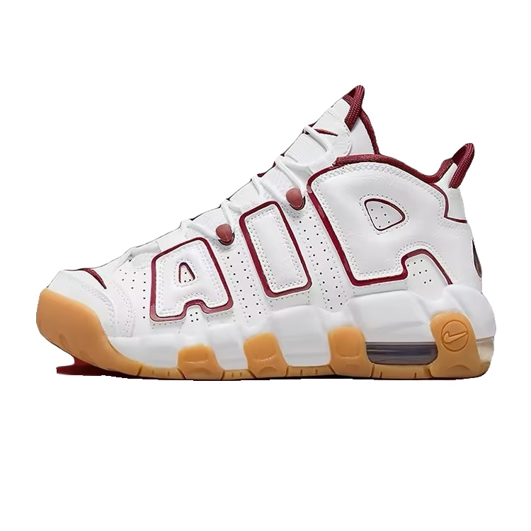 NIKE耐克AIR MORE UPTEMPO GS奶红色皮蓬鞋 FJ2846-100