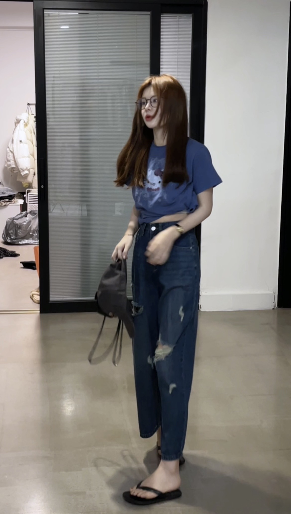 蓝色kitty短袖T恤 8801