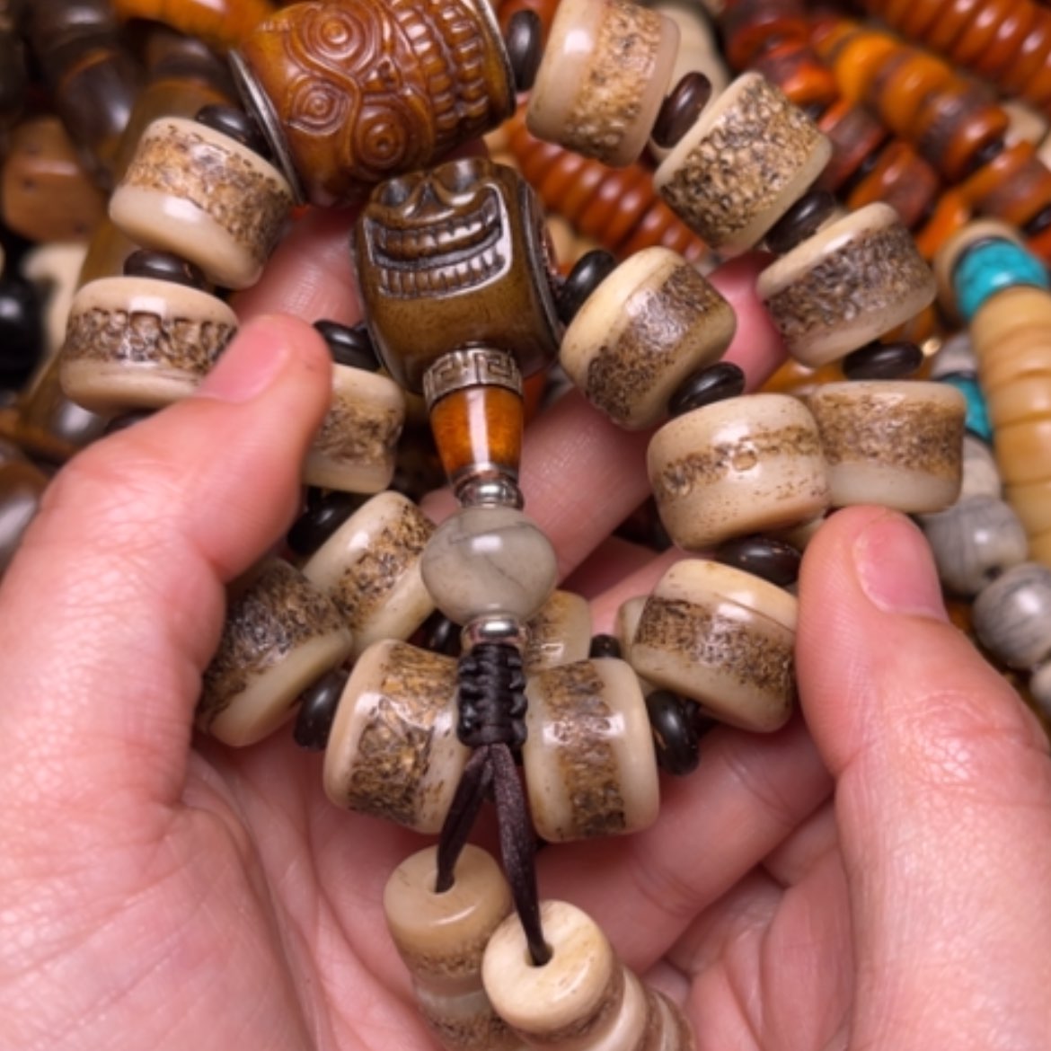 【闪购商品】牛骨手串/手链牛骨原色17.5×18颗