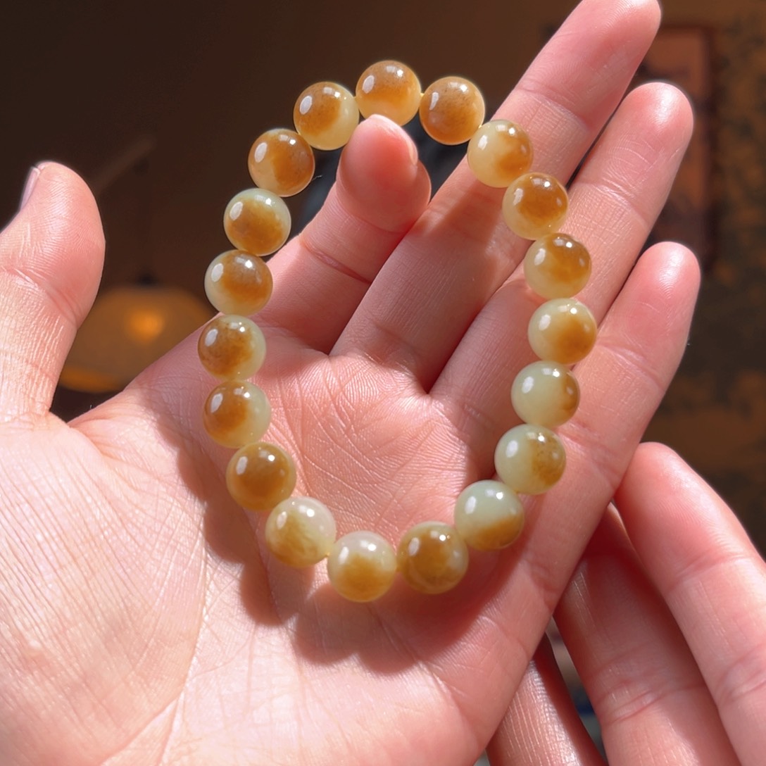 未镶嵌手串和田玉新疆若羌黄口小馒头10mm800