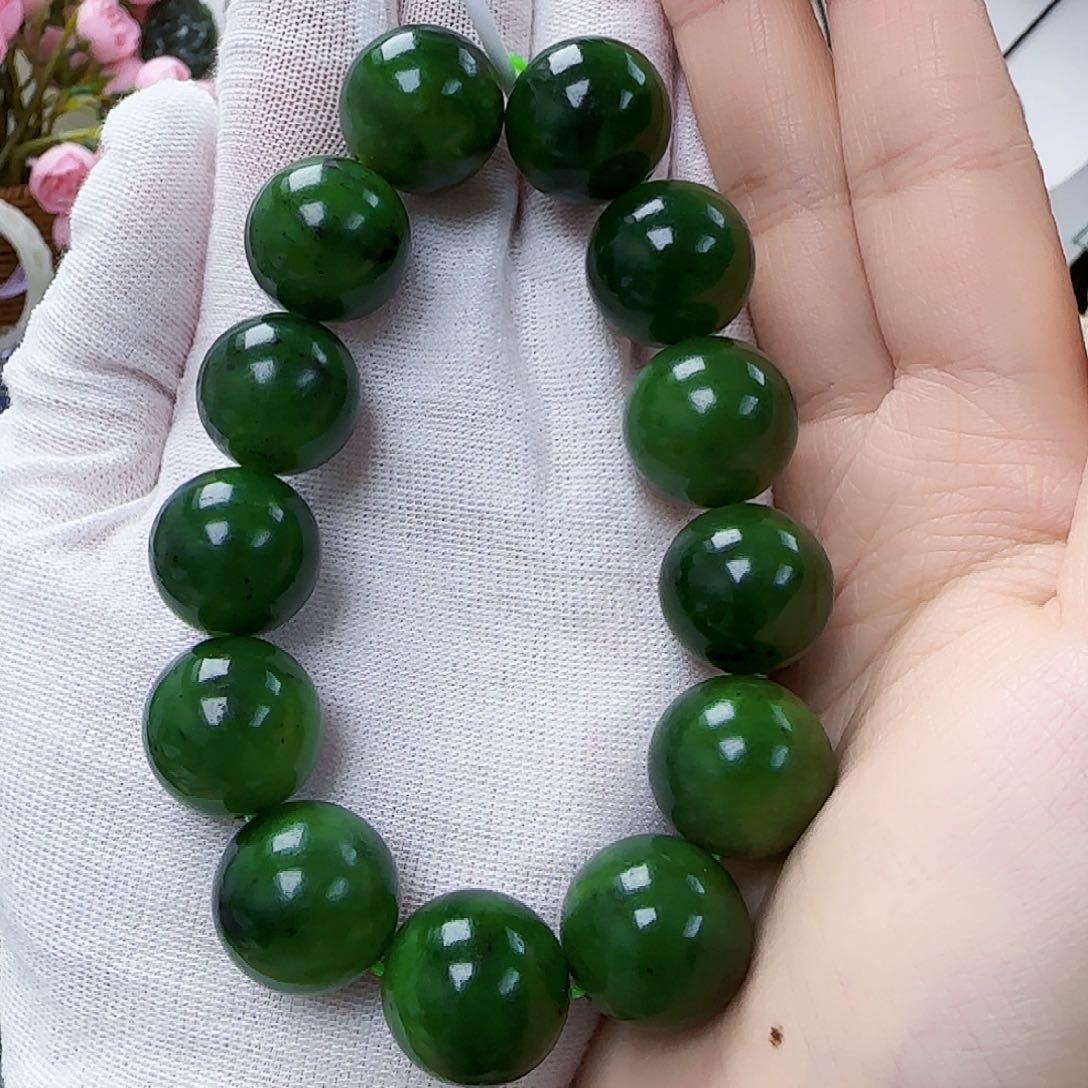 和田玉（碧玉）串珠未镶嵌
