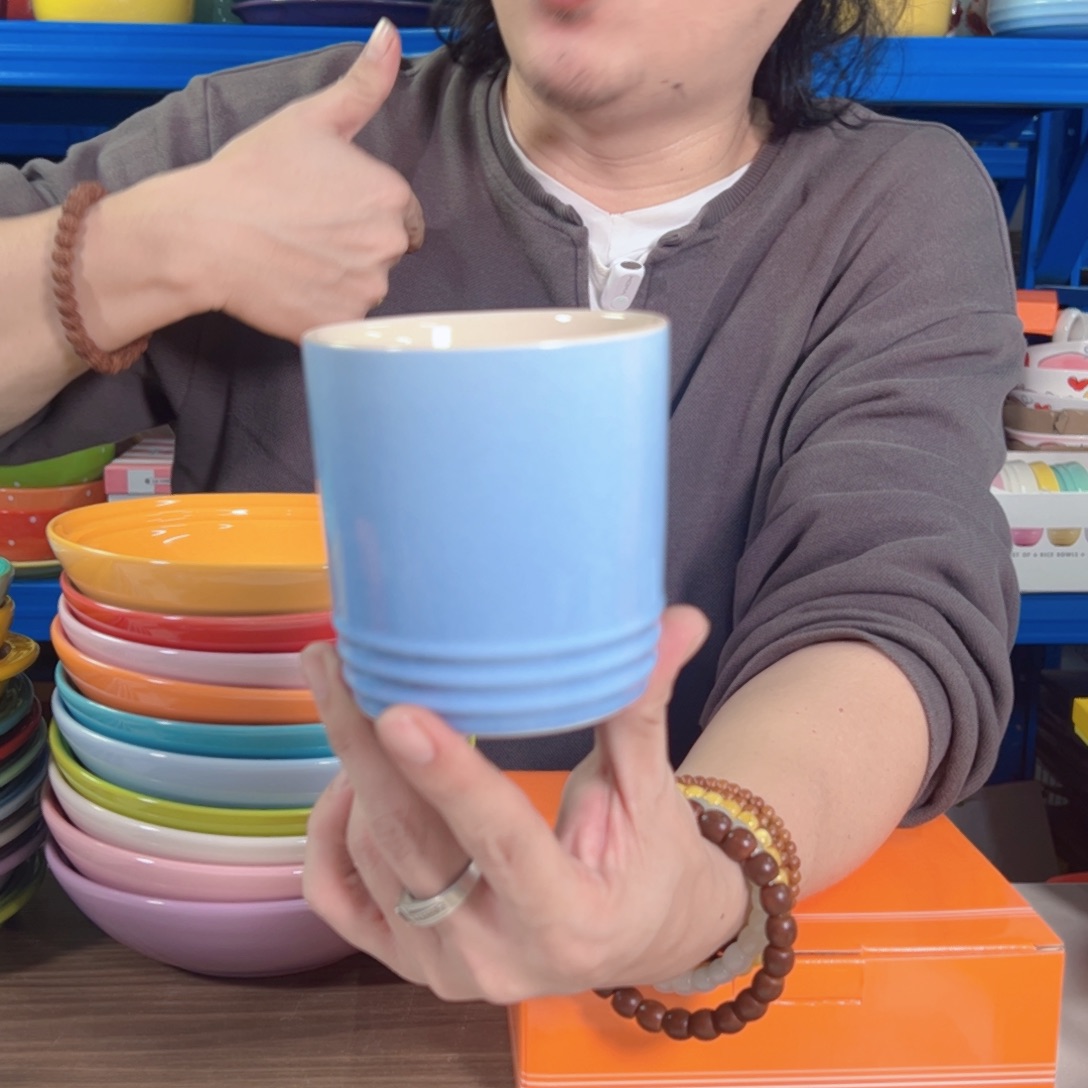 陶瓷蓝色马克杯350