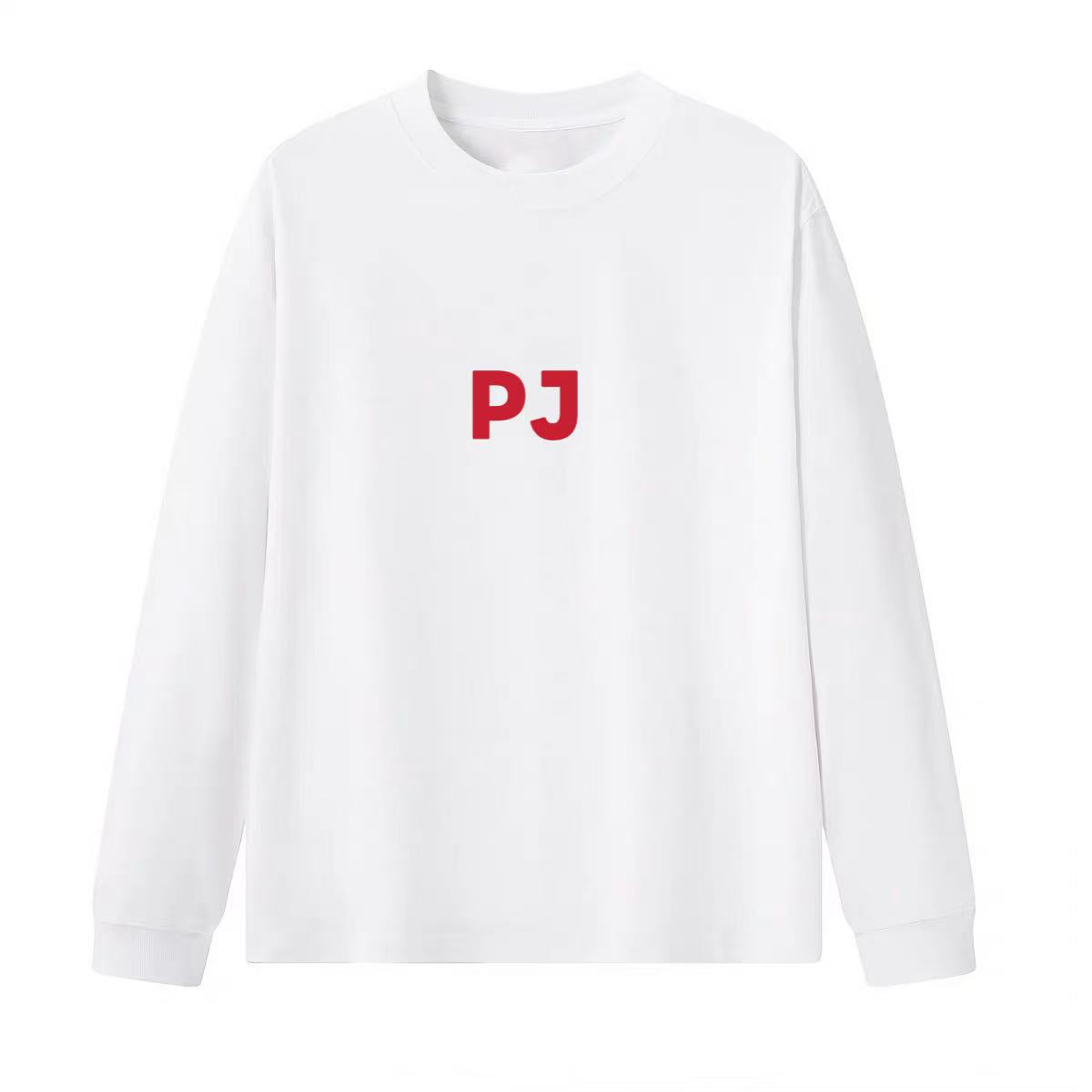 【27号链接】胖姐2025秋冬季新款三条杠重磅纯棉长袖圆领T恤