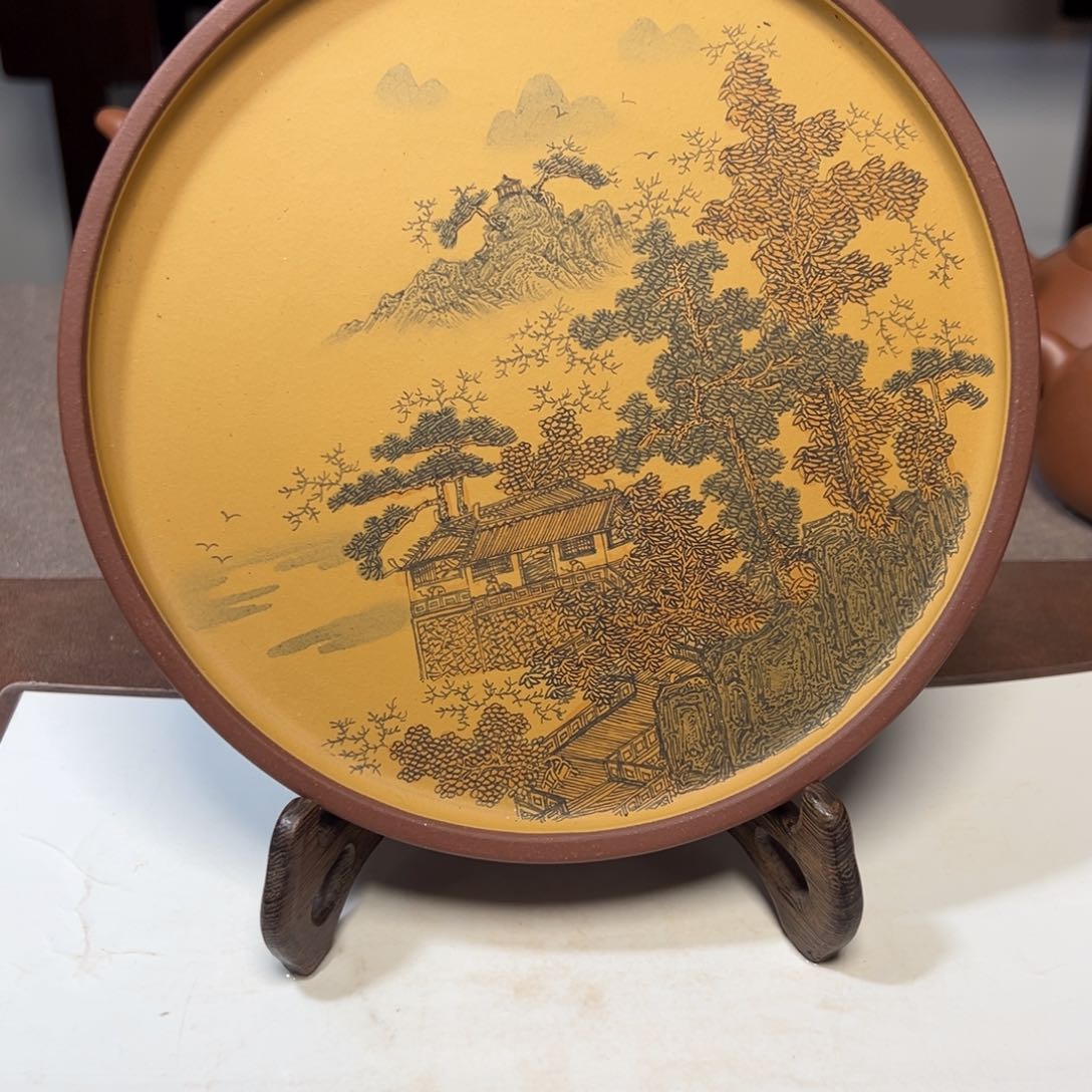 茶壶紫砂叶远翔壶承