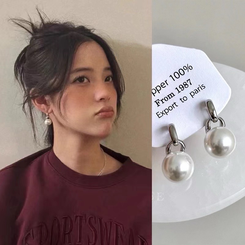 铜合金仿珍珠耳饰 925银针 欧阳娜娜同款灵动气质百搭时尚耳钉