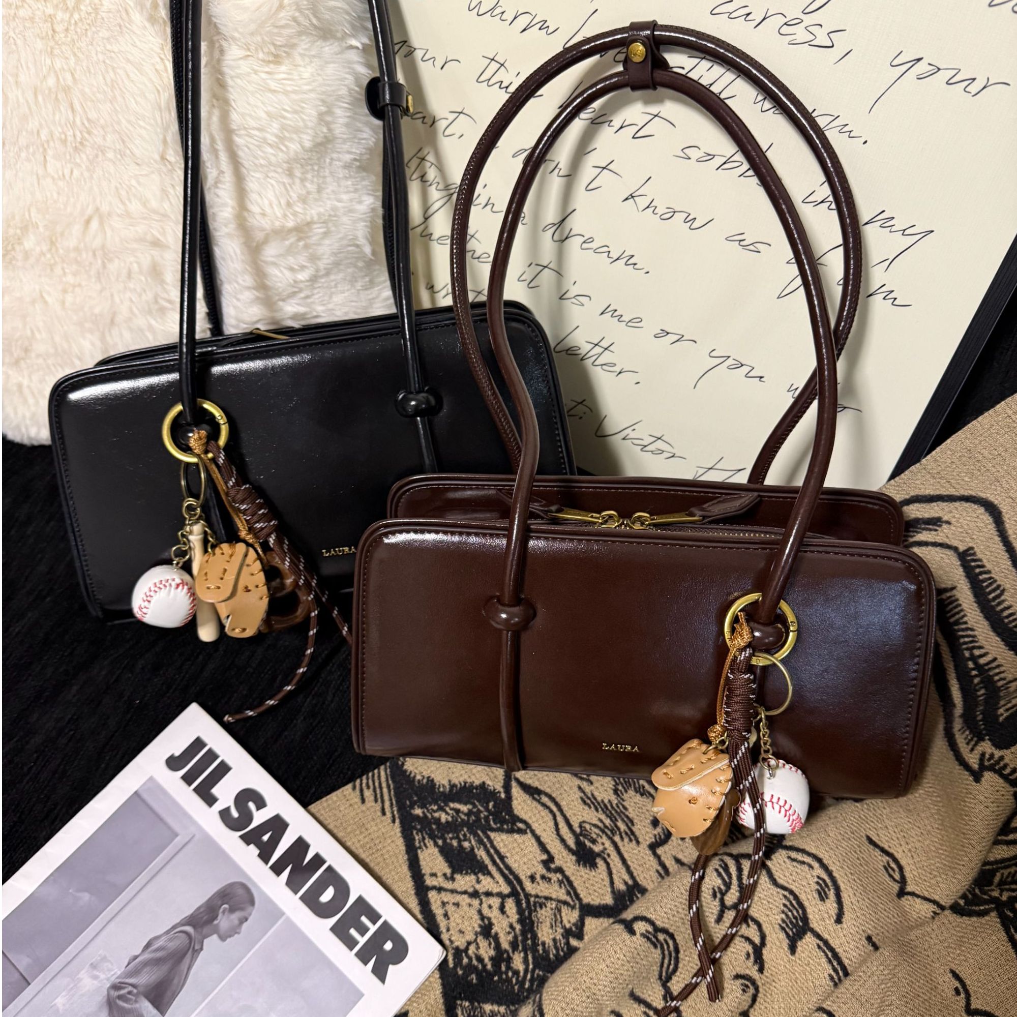 【冬日恋曲】秋冬新款高级感单肩腋下斜挎托特包                  