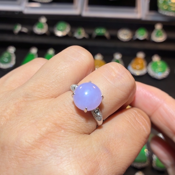 翡翠18K金镶嵌吊坠(不含链)翡翠