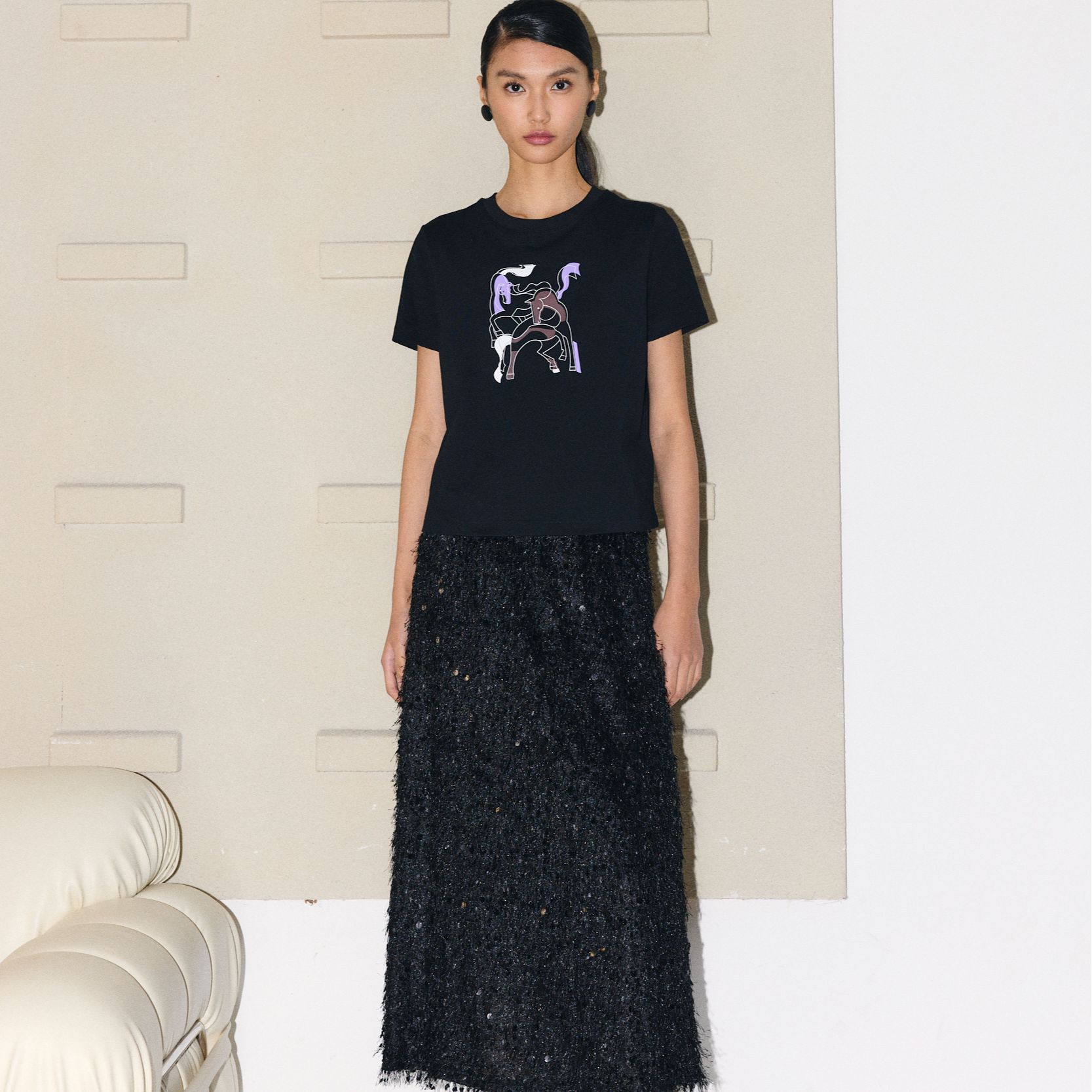 ONLY2026年春季新款印花针织圆领休闲时尚百搭短袖|126101077